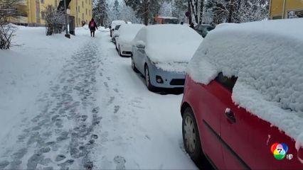 หิมะตกหนักผิดฤดูกาลที่ฟินแลนด์